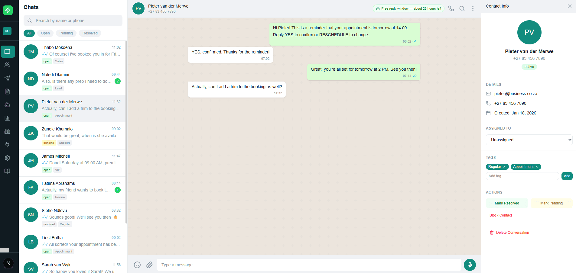 PingLocal Team Inbox screenshot